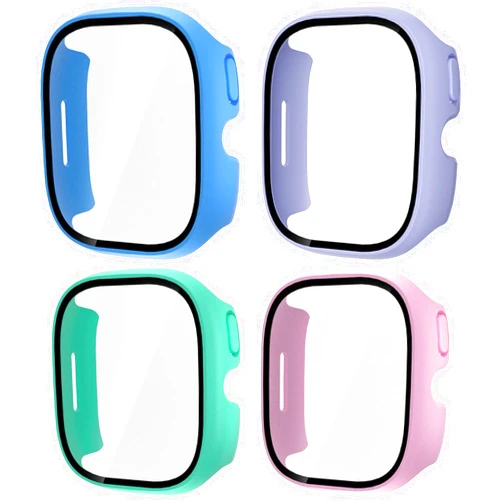 BO&DQQ [4 Pack] Case Compatible with Gizmo Watch 3 Screen Protector, with Tempered Glass Film for Kids, Slim Full Coverage HD Ultra-Thin Hard PC Protective Cover