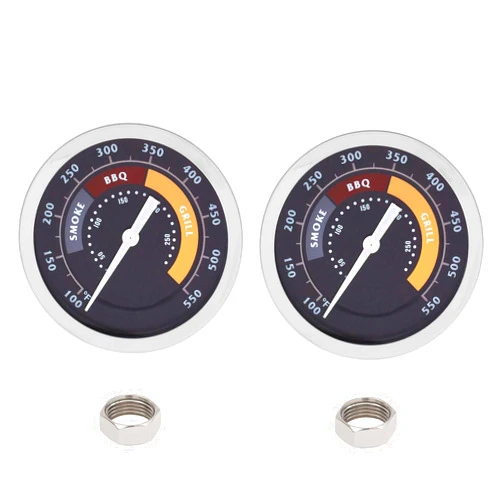 GLOWYE 2-Pack Grill Temperature Gauge for Oklahoma Joe's Smokers and Most 13/16-inch Opening Charcoal Grills, BBQ Temp Gauge Stainless Steel Thermometer Replacement for Oklahoma Joe's Smoker 3695528R06