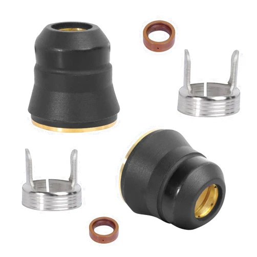 Kamrexi 2PCS Tip Kit Replacement Compatible with Harbor Freight Titanium Plasma 45, TI-PC45, IPT-45, 56255, 56811/65, Torch TI-PC65, IPT-65, 58895, with 2 Double Pointed Spacer, 2 Retaining Cap, 2 Swirl Ring
