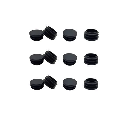 ZYYC 12 Pcs 25mm (1 Inch) Round Plastic Plug,Round Tubing Black Plastic Plug，Pipe Tubing End Cap for Round Tube Furniture Finishing Plug