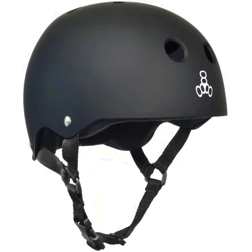 Triple Eight Sweat Saver Liner Skateboarding Helmet with Hook-and-Loop Tape and Easily Removable for Cleaning Best Bike Helmets for Adults - Small - Black Matte w/White