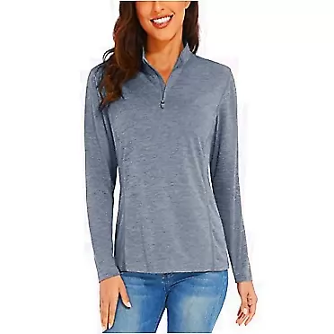 TACVASEN Women's UPF 50+ Hiking Shirts Sun Protection 1/4 Zip Quick Dry Lightweight Long Sleeve Outdoor Performance Dark Gray X-Large