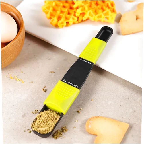 Generic Adjustable Measuring Spoon With Double End Adjustable Scale Measuring For Dry/Semi-Liquid Ingredients, Metering Spoon For Sugar, Salt, Baking, Coffee, Powder, Kitchen Gadget