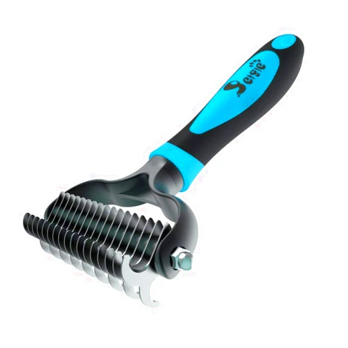 Petgle Dog Brush and Cat Brush Special for deshedding Pet with Thick, Medium, Long, Curly, and Wiry Hair -2 Sided Pet Grooming Tool, Mats & Tangles Dematting -No More Nasty Shedding and Flying Hair