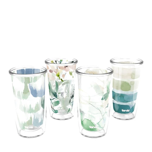 Tervis Kelly Ventura - Abstract Collection Made in USA Double Walled Insulated Tumbler Travel Cup Keeps Drinks Cold & Hot, 16oz 4pk, Assorted