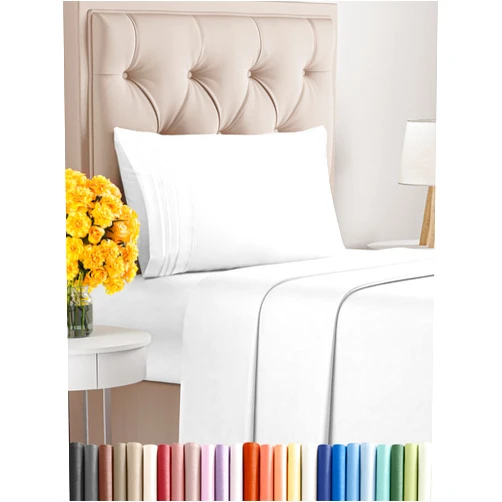 CGK Unlimited Twin Size Sheet Set - Breathable & Cooling Sheets - Hotel Luxury Bed Sheets - Extra Soft - Deep Pockets - Easy Fit - 3 Piece Set - Wrinkle Free - Comfy - White Bed Sheets - Twins Sheets - 3 PC