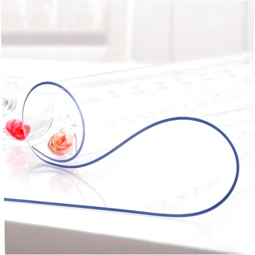 NECAUX Custom Multisize 1.5mm Thick Clear PVC Table Cover Protector - 13 x 16 Inch Waterproof Crystal Soft Plastic Tabletop Protective Pad for End Table/Night Stand/Side Table