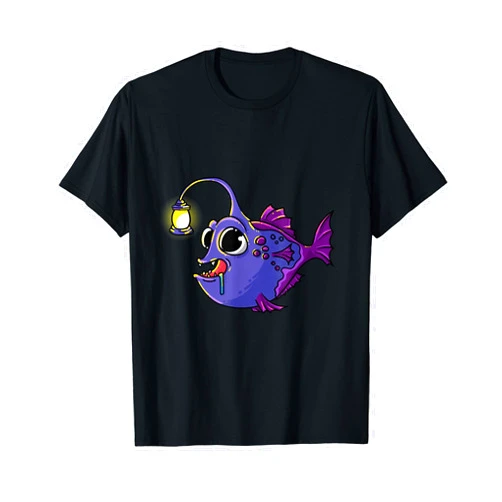 Anglerfish Anglers Fishing Gifts Ideas & Aquarists Deep Sea Anglerfish Laternfish Angler Fish Sea Monster T-Shirt