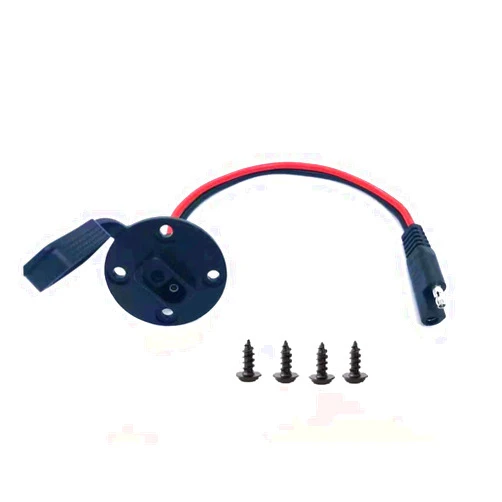 SolarEnz 12AWG SAE Connector SAE Socket Sidewall Port 12V Quick Connect Solar Panel Flush Mount Connector Solar Plug Outlet Screws for Solar Power Generators Battery Charger1Ft SAE Cable