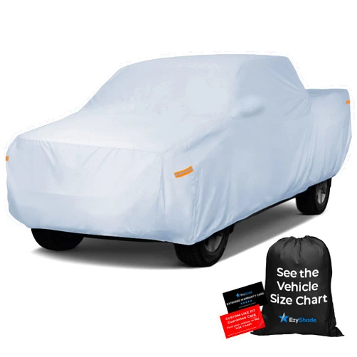 EzyShade 10-Layer Truck Cover Waterproof All Weather. See Vehicle Size-Chart for Accurate Fit. Full Outdoor Pickup Truck Covers for Ford F150 Colorado RAM. Sun Wind Rain. Size T3 (See Size Chart)