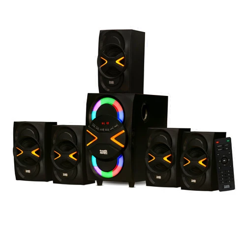 Acoustic Audio by Goldwood 5.1 Speaker System 5.1-Channel with LED lights and Bluetooth Home Theater Speaker System, Black (AA5210)