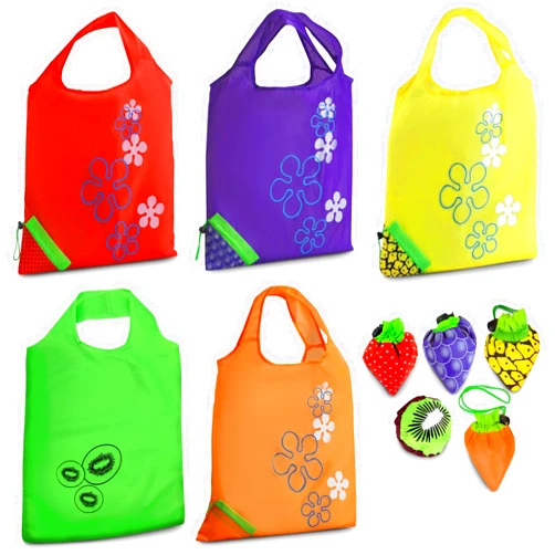 The Little Green Change 5 Pcs Cute Reusable Grocery Bags in Pouch - Fruit Shaped Reusable Bags With Handles Reusable Shopping Bags Foldable Fruit Tote Bag Washable Grocery Bags - Foldable Reusable Shopping Bag Folding Bags
