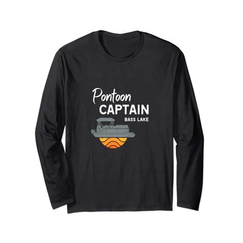 Bass and Pike Apparel Company Pontoon Captain, Bass Lake, Starke County, Knox, Indiana Long Sleeve T-Shirt