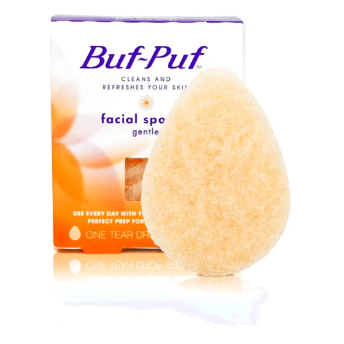 Buf-Puf Gentle Facial Sponge, Dermatologist Developed, Removes Deep Down Dirt & Makeup That Causes Breakouts and Blackheads, Reusable, Exfoliating, 1 Count