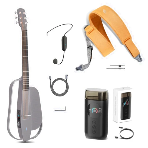 Enya Acoustic Electric Carbon Fiber Travel Guitar NEXG SE Smart Guitarra for Adults with 30W Wireless Speaker & enya Magnetic Strap & Enya Smart Automatic Guitar Tuner