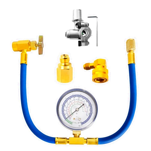 Belleone R134a Refrigerant Recharge Kit with BPV31 Bullet Piercing Valve and R134a Quick Coupler, R134a/R-12/R-22 Freon Refrigerant Hose Can Tap Kit for A/C System - Easy to use