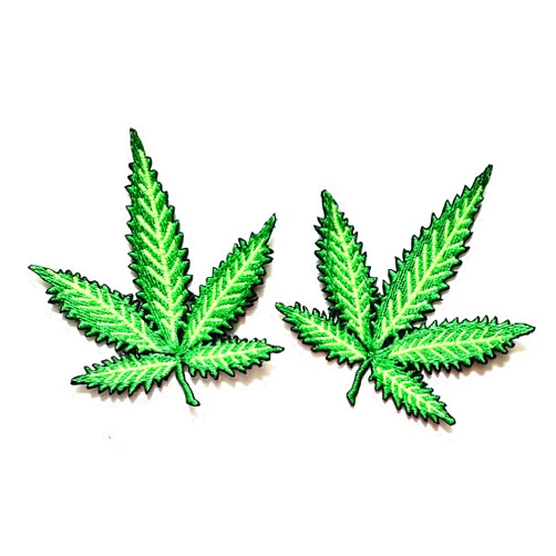 NiPitShop Cartoon Patch Nipitshop Patches Set Green Marijuana Leaf Pot Weed Grass Ganja Art Patch Embroidered Iron On Patch for Clothes Backpacks T-Shirt Jeans Skirt Vests Scarf Hat Bag