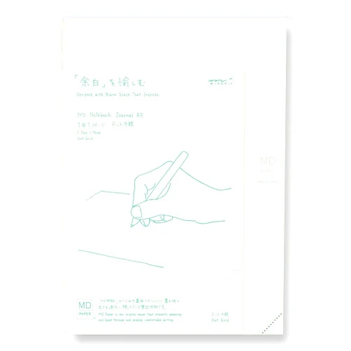 DESIGNPHIL Midori 15264006 Notebook, MD Notebook, Journal A5, 1 Page Per Day, Dot Square