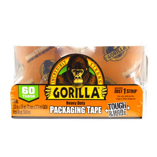 Gorilla Tough & Wide Packing Tape, Clear Tape, 2.83