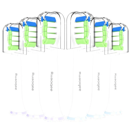 BYITH Toothbrush Replacement Heads for Philips Sonicare, Electric Replacement Brush Head Compatible with Phillips Sonic Care Toothbrush Heads and All Snap-On System, 6 Pack, Green&White