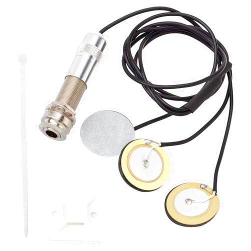 PAGOW Pickups Piezo Transducer, 3 in 1 Microphone Contact Self-adhesive Mono Piezo Pickup with Buzzer for Electronic Acoustic Guitar Violin Ukulele