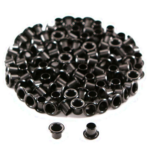 HolsterSmith [100 Pack] Black Coated Eyelets - (#8-8 Length) - (1/4 in. Diameter) - (USA Made) - Rivets for DIY Kydex Holsters, Leather Shoes, and Canvas Cloth
