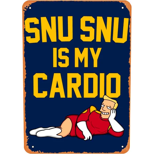 ZVUCEEC Snu Snu Is My Cardio Vintage Sports Poster Metal Tin Sign 8x12in(20x30cm)—Retro Poster gift,bar, cafe, restaurant wall decor art