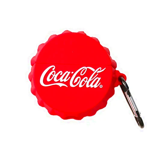 ChillNChic Red Coca Cola Lid Soft Silicone Case with Keychain Hook for Apple AirPods Pro 2019 Model Red White Color Special Classic Stylish High Fashion Cool Fun Kids Girls Boys Unisex
