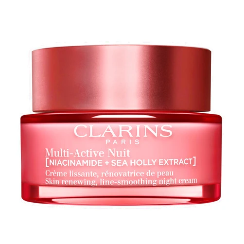 Clarins Multi-Active Renewing Night Moisturizer with Niacinamide | Smooth Fine Lines | Visibly Tighten Pores | Even Tone and Texture | Boost Glow | Strengthen Moisture Barrier | Dry Skin Type