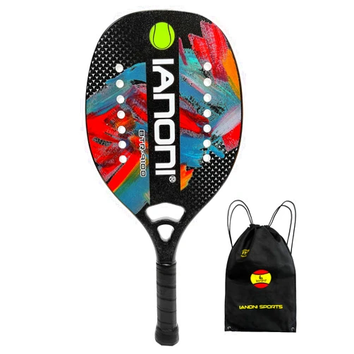 WLSRW Beach Tennis Paddle Beach Tennis Racket Carbon Fiber with EVA Memory Foam Core Tennis Paddles