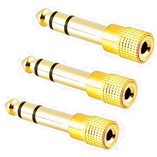 Jowxsx 3Pcs Gold-Plated 3.5mm Female Adapter Plug Headphone Mic Stereo Convertor Adapters Connectors for Speaker Wire for Amp Adapters RCA to 1/4 Kit Headphone Adapters
