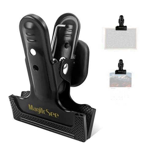 MagitcSee 2 Pcs Heavy Duty Magnetic Clips with 1.5 Inch Mouth Opening - Securely Grip Flags, Backdrop Blueprints, Calendars,Tools - Ideal for Artists, Photography Shooting Studios, Worksite, Offices, Tool Carts