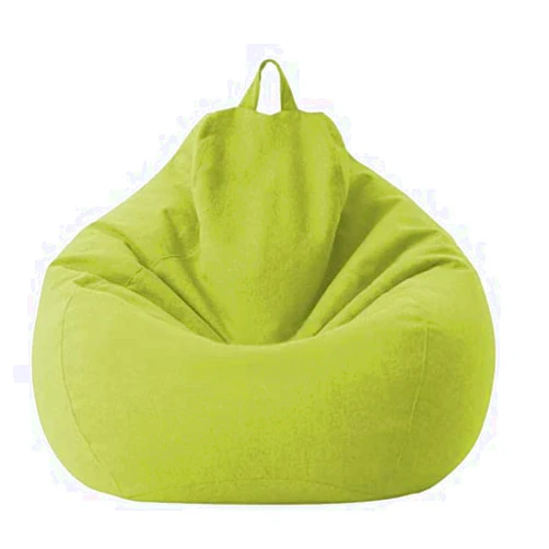 Thiyniya Bean Bag Cover - 100x150cm Cotton Linen Slipcover - Zipper Bean Bag Sofa Cover Without Filler Dustproof Lazy Lounger Bean Bag