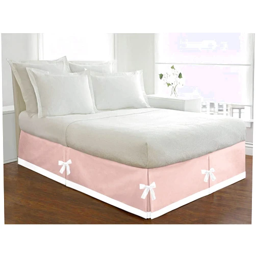 PG Beddings 1 Piece Two Tone Split Corner Tie Bed Skirt, 10 Inch Drop Length 100% Egyptian Cotton, 1000 Thread Cotton, King Size (76