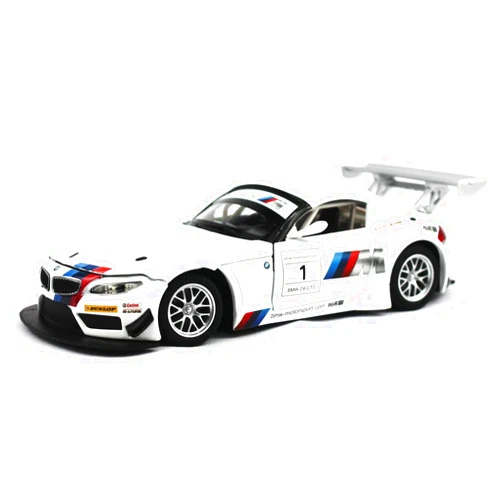 Motor city classics 2013 BMW Z4 GT3: White and Silver - 1:24 Model Car by Optimum Diecast