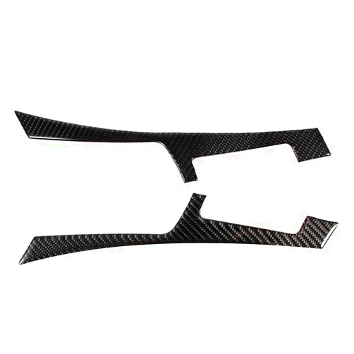Aramox Car Center Console Multimedia Control Panel, 2pcs Carbon Fiber Interior Center Control Cover Trim for Infiniti Q60 13-19