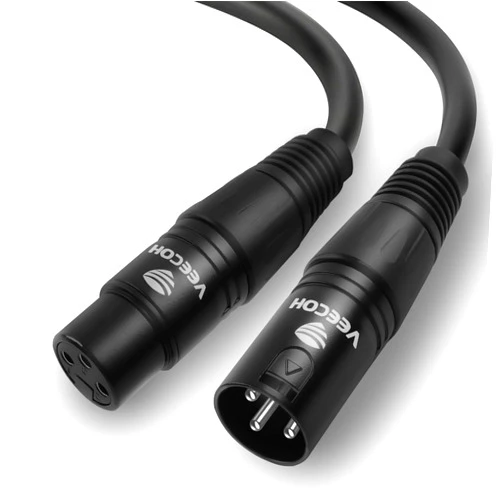 VEECOH XLR Cable 6ft Microphone Cable with 3 Pin XLR Male to Female Balanced Mic Cable