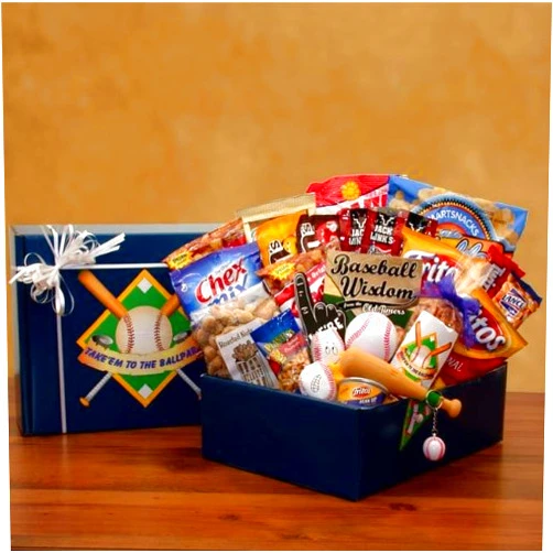 The Gift Basket Gallery The Baseball Lovers Gift Box - Makes a Great Gift for Men and Boys