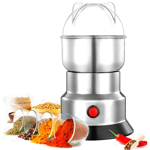 BHFRYU Electric Bean Mill, Food Spice Grinder Bean Grinder Smash Machine, 250W Multifunctional Coffee Grinder with Transparent Lid for Coffee Beans,Herbs,Nuts,Spices,Grain Mill