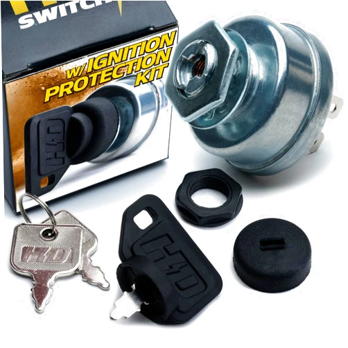 HD Switch Replaces Wright Stander WZTO48 WZTO5226 WZTO5244 WZTO52 WZTO61 WZTO72 Starter Ignition Key Switch - Ultimate Dual Protection Upgrade - 3 Keys & Free Carabiner