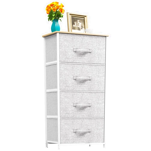 YITAHOME Dresser with 4 Drawers - Fabric Storage Tower, Organizer Unit for Bedroom, Living Room, Hallway, Closets & Nursery - Sturdy Steel Frame