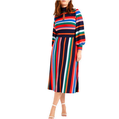 ELOQUII Women's Plus Size A-Line Dress with Sleeves