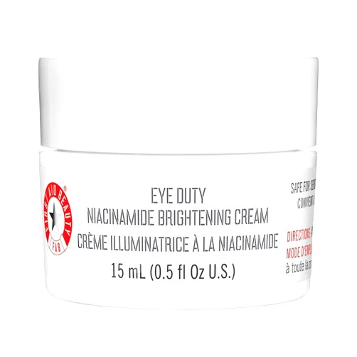 First Aid Beauty Eye Duty Niacinamide Brightening Cream, Illuminating Eye Cream for Dark Circles and Puffiness, 0.5 oz.