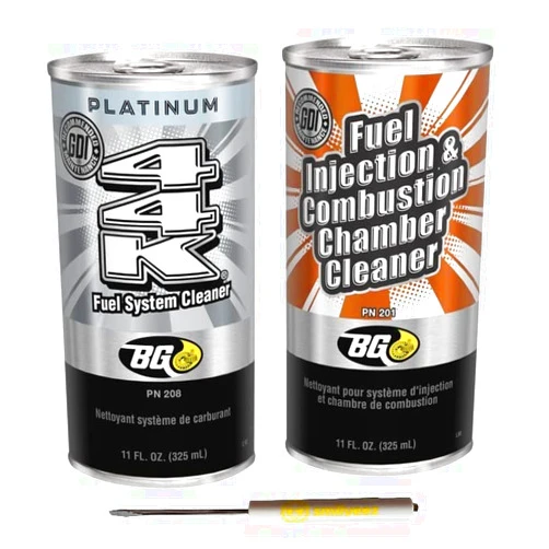 Smilyeez BG K1003 Fuel Injection & Combustion Chamber Cleaner PN 201 & BG Platinum 44K Fuel System Cleaner PN 208 Kit with Pocket Screwdriver (1)