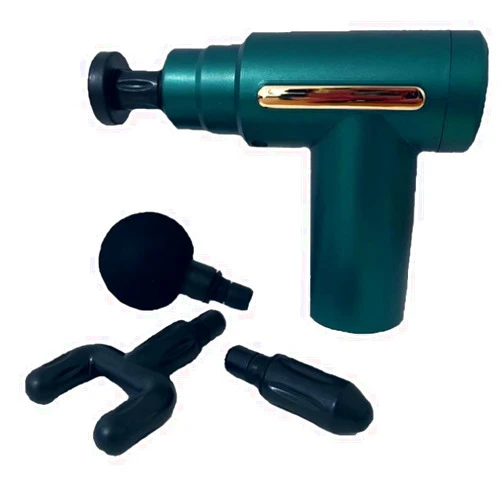 Bullbands Mini Massage Gun with 6 Setting of Speed and Pressure Sensor That Accelerate Force, Comes with 4 Different Heads and Body Massage Sheet(Black)