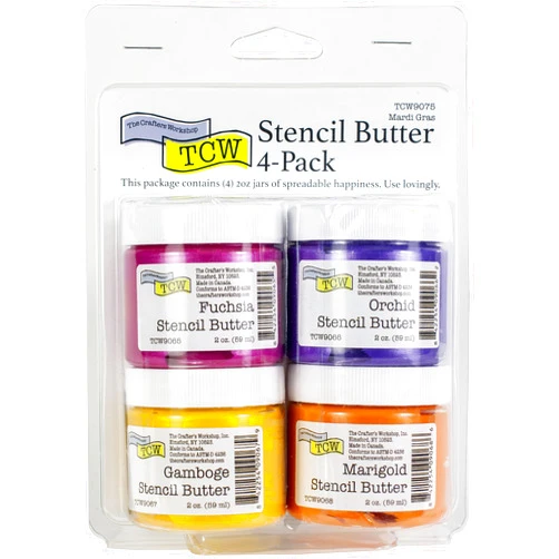 The Crafter's Workshop Crafters Workshop Mardi GRAS Stencil Butter 4/PKG, 4 x 2oz