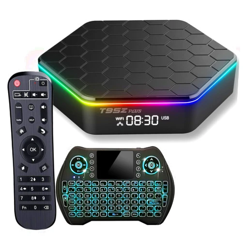 BL 2024 Android TV Box 12.0 4GB RAM 64GB ROM 6K 4K Wi-Fi 6 TV Box Android, T95Z Plus Android TV Box H618 Chip Support Dual-WiFi 2.4G/5G Android Box 3D HDR10+ Bluetooth 5.0 USB with Mini Wireless Keyboard