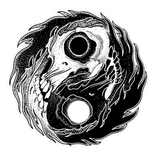 SMJ Designs Balance Skull Yin Yang Sticker Vinyl Waterproof Sticker Decal Car Laptop Wall Window Bumper Sticker 5