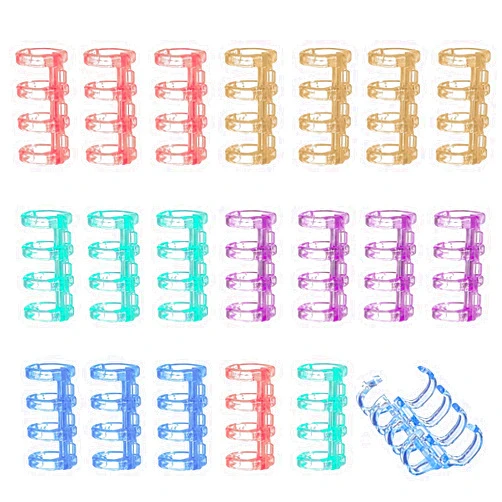 HomeplusTG3 20 PCS Loose Leaf Binder Rings, Small Binder Rings 1/2 Inch Plastic Book Binder Ring Paper Ring Strips Snap Split Binding Comb Spines Office Book Ring for Notebook, Diary, Scrapbook Photo Album