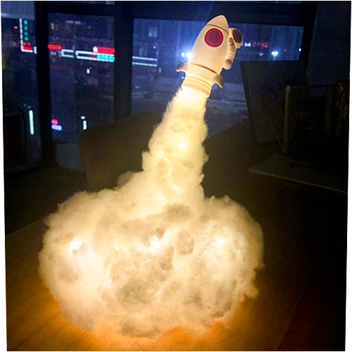 Yuly LED Colorful Clouds Astronaut Lamp with Rainbow Effect As Children's Night Ligh for Creative Birthday Gift Lamp Home Dec Led Night Light Star Projector